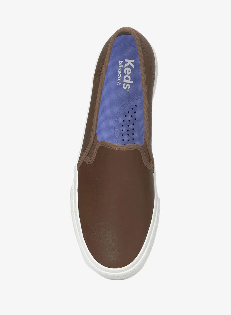 Keds Cognac Keds Women's Double Decker Slip On Leather Casual Sneaker Brown for Women | Best Price UAE